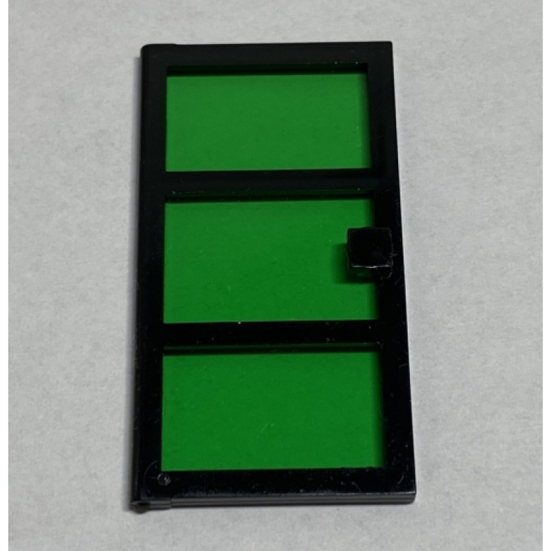 Deur 1x4x6 met doorzichtig groen glas Black